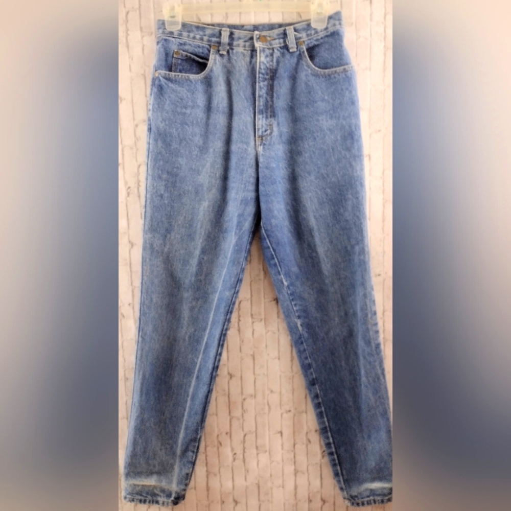 Zena Women's Y2K 90's Mom Jeans High Rise Tapered Leg Medium Blue Denim Size 14